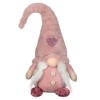 Figurina decorativa gnom Mos Craciun, 45 cm, poliester, inima glitter, General