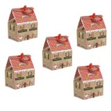 Cutii Dulciuri din Hartie Casa de Turta Dulce 11.5x7.5x7.5cm - 5buc, CMCLASS