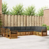 vidaXL Seturi de canapele cu pernă 10 pcs Natural și Antracit 3375562