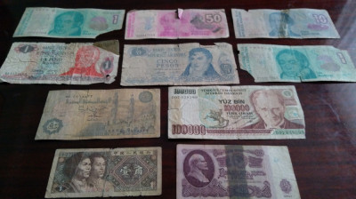 10 bancnote rupte, uzate, cu defecte (cele din imagine) #42 foto