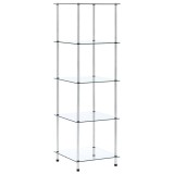 Cumpara ieftin Raft cu 5 niveluri transparent, 40x40x130 cm, sticlă securizată