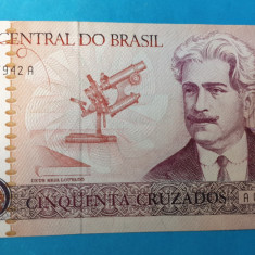 50 Cruzados nedatata anii 1980 Bancnota veche Brazilia
