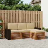 vidaXL Set de canapele de exterior cu pernă 4 pcs Natural și Bej 3384214