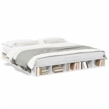 VidaXL Cadru de pat, alb, 200x200 cm, lemn prelucrat