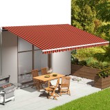 P&acirc;nză Copertină Rezervă vidaXL 6x3.5m, Poliester, Portocaliu/Maro, Protecție UV, Impermeabilă