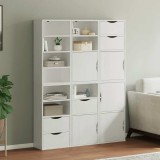 VidaXL Dulapuri laterale 6 buc ODDA alb 40x24x79 cm lemn masiv de pin
