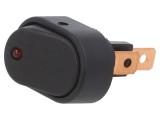 Rocker Switch SPST 2 ON-OFF 30A/12VDC cu LED Roșu Corp Negru