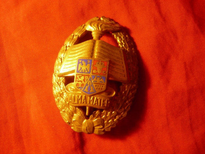 Insigna Academia Militara - Alma Mater , bronzata , h=6cm