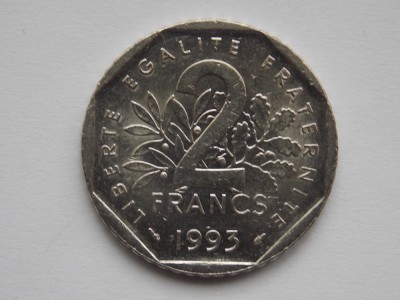 2 FRANCS 1993 FRANTA-COMEMORATIVA-JEAN MOULIN foto