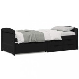 Cumpara ieftin Pat de zi cu 5 sertare fără saltea &bdquo;IRUN&rdquo; Negru 90x200 cm