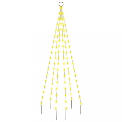 Brad de Craciun pe catarg, 108 LED-uri, alb cald, 180 cm foto