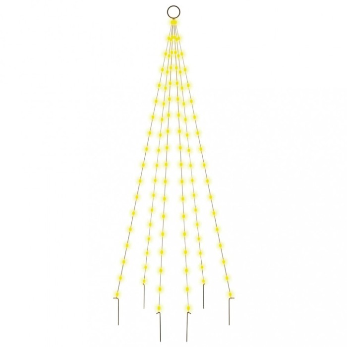 Brad de Craciun pe catarg, 108 LED-uri, alb cald, 180 cm