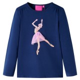 Tricou de copii cu m&acirc;neci lungi, bleumarin, 116