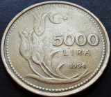 Cumpara ieftin Moneda 5000 LIRE - TURCIA, anul 1994 * cod 2258 B - model MARE, Europa