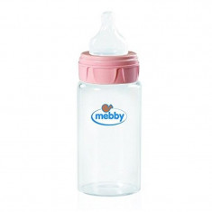 Biberon Mebby Sticla Tetina Silicon Pink, 270 ml foto