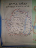 Harta FIZICO ADMINISTRATIVA-1985,RSR-Jud.BRAILA-PEDOLOGICA-Inst.de Org.Terit