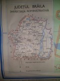 Harta FIZICO ADMINISTRATIVA-1985,RSR-Jud.BRAILA-PEDOLOGICA-Inst.de Org.Terit