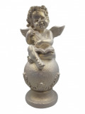 Cumpara ieftin Statueta decorativa, Inger, Alb, 49 cm, DV46-2P