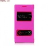 Husa Flip D-View Roz Apple iPhone 5/5S - Protectie Premium, Vizualizare Rapida