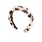 Bentita din catifea neteda animal print - leopard alb