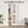 VidaXL Ușă glisantă Manual Alb 78 x 211 cm Lemn și metal
