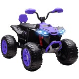AIYAPLAY Quad electric pentru copii, vehicul electric 24V cu 4 roți, faruri, conexiune USB, funcție MP3, 6,5 km/h, 3-8 ani | Aosom Romania