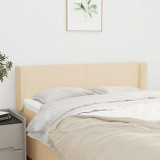 VidaXL Tăblie de pat cu aripioare crem 147x16x78/88 cm textil