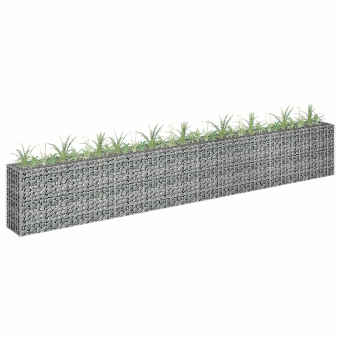 vidaXL Strat &icirc;nălțat gabion, 360 x 30 x 60 cm, oțel inoxidabil