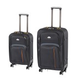 TraveLux Light II gurul&oacute;s bőr&ouml;nd szett fekete