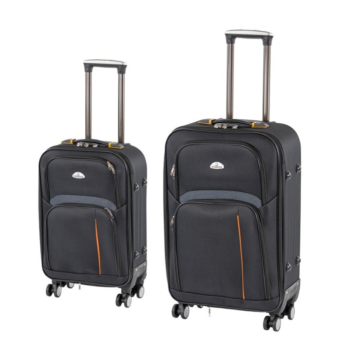 TraveLux Light II gurul&oacute;s bőr&ouml;nd szett fekete