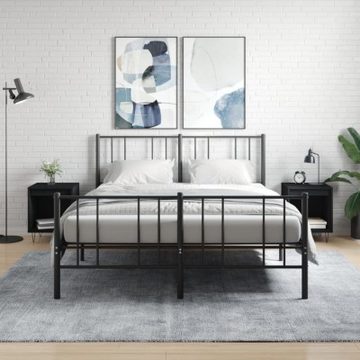 vidaXL Noptiere, 2 buc., negru, 40x35x50 cm, lemn compozit 830719 foto