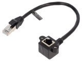 Prelungitor Ethernet DELOCK Cat 6 F/UTP 0,25m PVC Negru 26AWG 81040