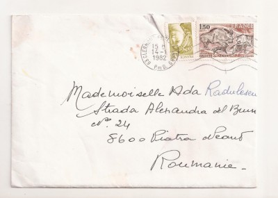 FD16 - Plic Circulat international Franta - Romania 1982 plus Corespondenta foto