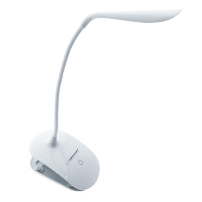 Lampa LED, Esperanza Deneb ELD104W, cu clema de prindere, brat flexibil 21 cm, cablu 110 cm, alba foto