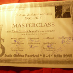 Diploma Master Class- Fundatia Romana de Chitara- Festival Internat.2015