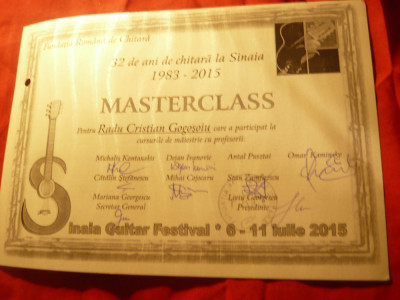 Diploma Master Class- Fundatia Romana de Chitara- Festival Internat.2015 foto