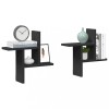 VidaXL Rafturi de perete, 2 buc., negru, 38x12x38 cm, lemn prelucrat 853246