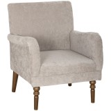 HOMCOM Fotoliu de salon, 1 loc cu spătar &icirc;nalt, cotiere, șezut lat, picioare din lemn de hevea, material cu aspect de in, gri | Aosom Romania