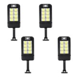 Set 4 lampi solare FOXMAG24, cu telecomanda, 160 LED-uri, corp de iluminat exterior, cu incarcare solara, senzor de miscare/lumina