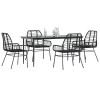 Gossi set de sufragerie de gradina 5 piese sticla neagra polirattan