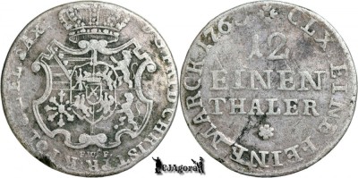 1763 FWoF, &amp;sup1;&amp;frasl;₁₂ Thaler &amp;bdquo;Doppelgroschen‟ - Frederic - Principatul Saxoniei foto