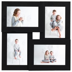 vidaXL Ramă foto colaj pentru 4x (13x18 cm) foto, negru, MDF