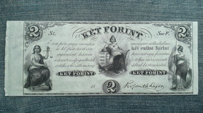 2 Forint 1852 Ungaria / Kossuth Lajos foto