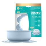 Bol Silicon cu Ventuza Baboo - bleu, 6 luni+