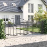 vidaXL Poartă de Gard Altele Ajustabil Gri 400 x 150 cm Oțel