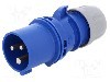 Conector alimentare AC, IEC 60309, IP44, 16A, 230V AC, 3 pini, PCE - 013-6