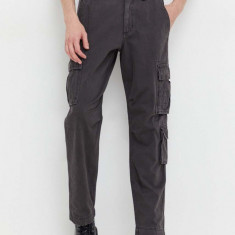 Abercrombie & Fitch pantaloni barbati, culoarea gri, cu fason cargo