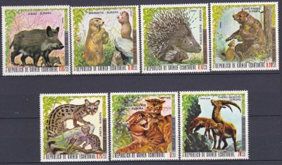 DB1 Fauna Europeana Guineea Ecuatoriala 7 v. MNH foto
