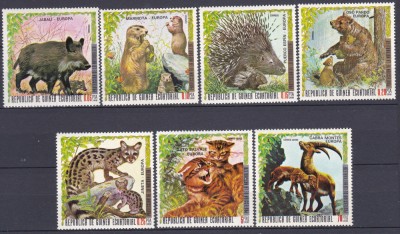 DB1 Fauna Europeana Guineea Ecuatoriala 7 v. MNH foto