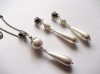 Set colier si cercei cu perle mallorca 42763, Set bijuterii handmade